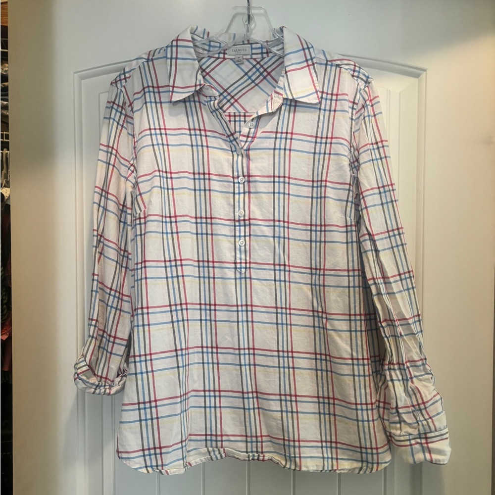 Talbots Multicolor Plaid Shirt M